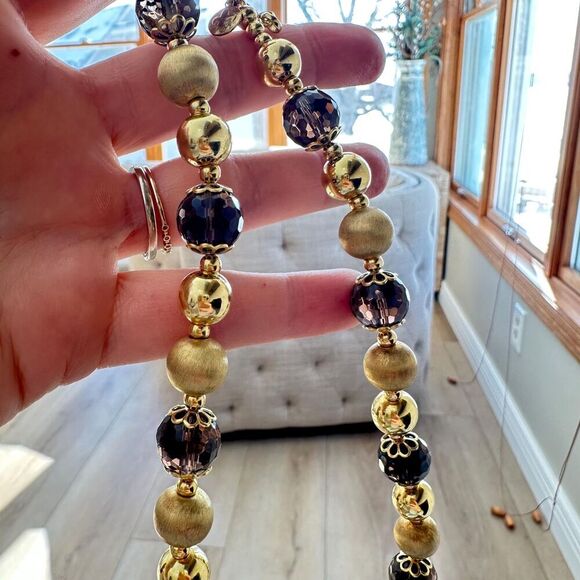 VERONESE Necklace 18k Gold Over Sterling Silver 11mm Beads Italy - Picture 4 of 6